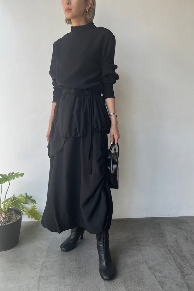 Asymmetry gather dress