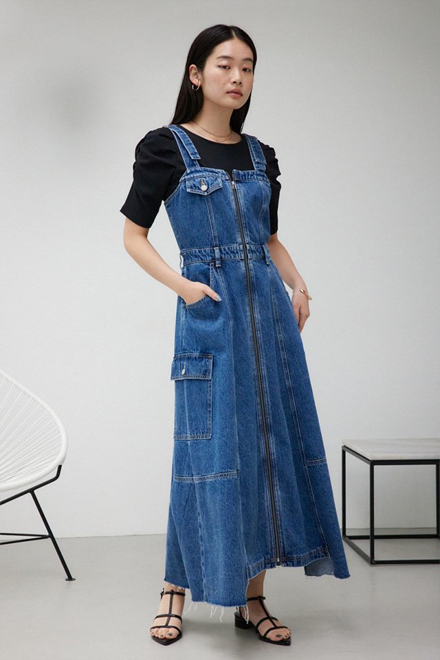 AZUL BY MOUSSY | ロングデニムワンピース (ワンピース(ミニ・ミディアム） ) |SHEL'TTER WEBSTORE