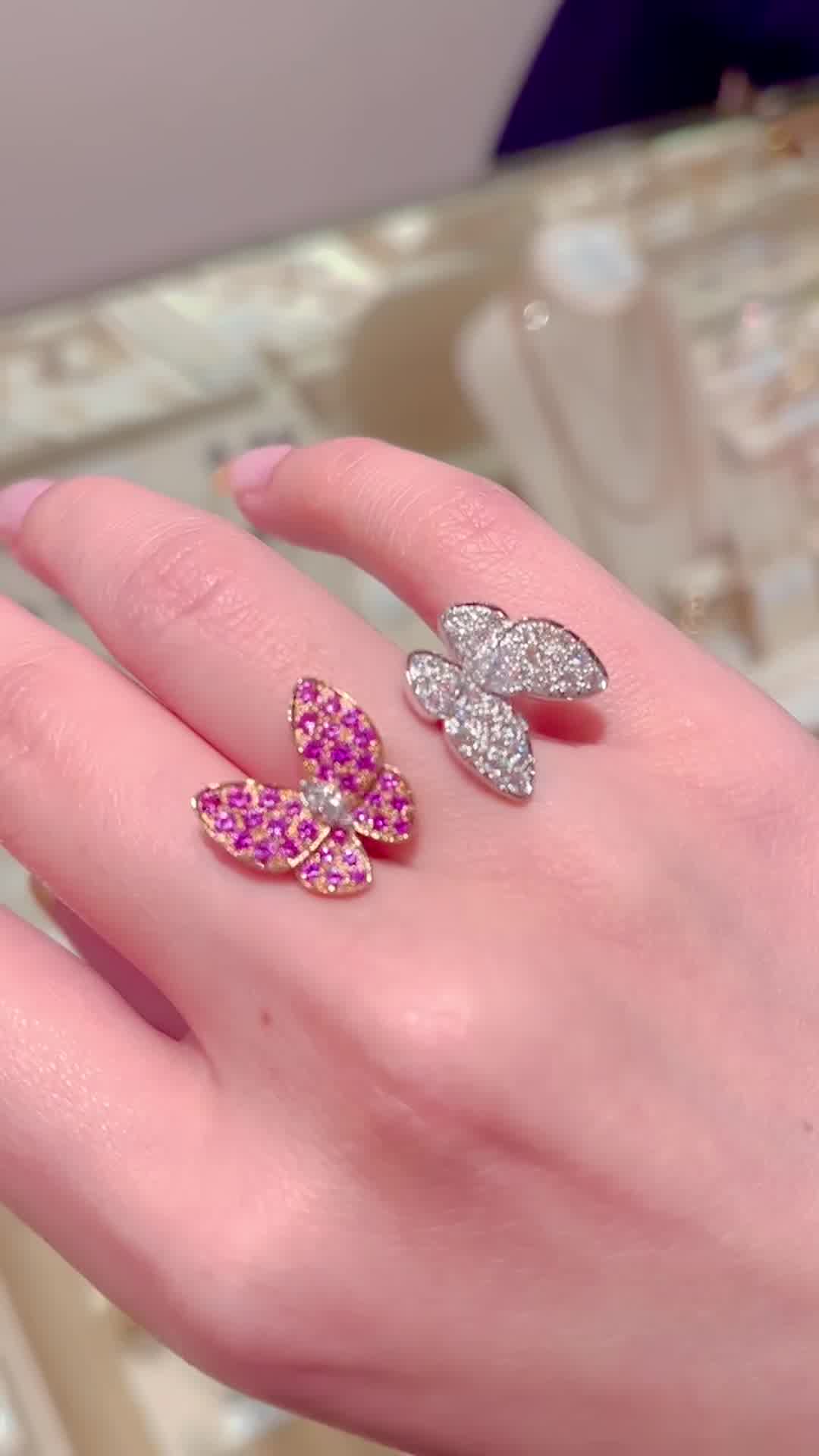 最高級品質 ドゥパピヨン リング ラピスラズリ ドゥ パピヨン アントレ レ ドア リング 18K イエローゴールド