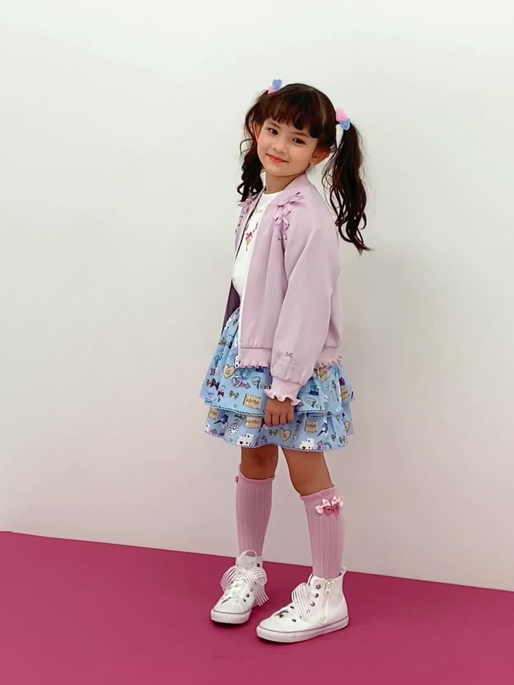 最終お値下げ！新品★メゾピアノ★ショートダウン★ブルゾン★90★ピンク フリルショートダウン入りブルゾン(90 ライト ピンク): キッズ