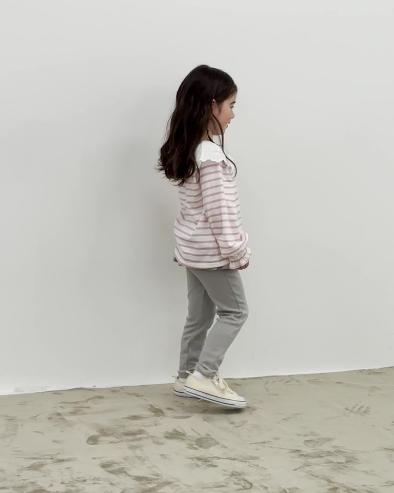 エニウェアシリーズ】フリルフリルスリムパンツ(100cm モカ