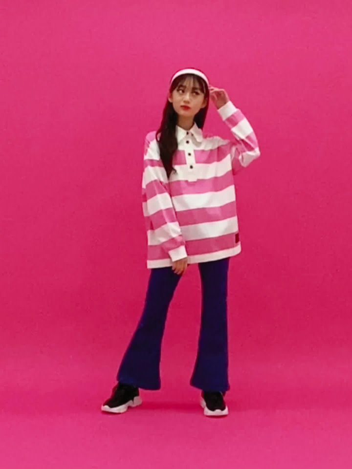 フリル衿ラガーシャツ(M(150) ピンク): ジュニア - ナルミヤ