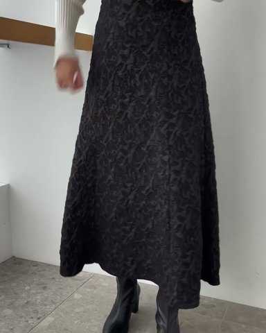 VIS / 洗えるジャガードナローフレアスカート スカート