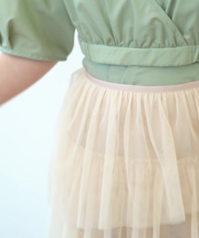 Ray BEAMS Ray BEAMS Ray BEAMS / Tulle Tiered Skirt (Skirt Maxi