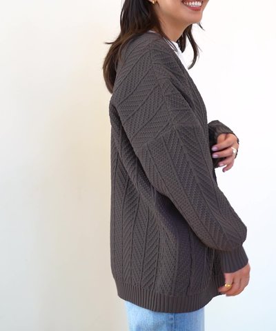 BEAMS HEART BEAMS HEART BEAMS HEART / Ribbed knit buttonless