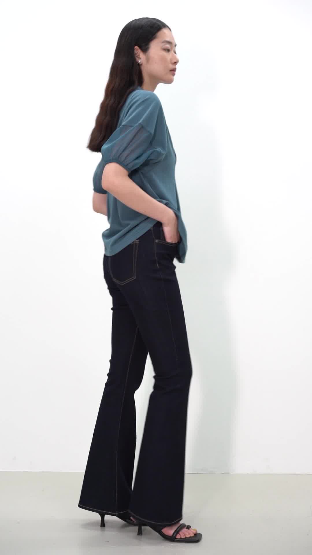 AZUL BY MOUSSY | FABRIC SWITCHING PEPLUM TOPS (Tシャツ