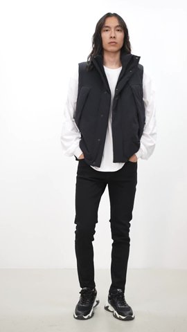 【AZUL by moussy】STAND UP Collar PADDING VEST シェルター通販