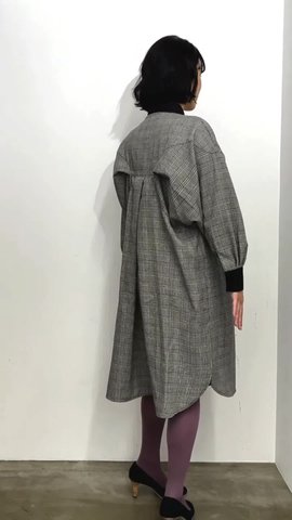 533264：フラワーシルエットプリントシャツワンピースの通販-ScoLar