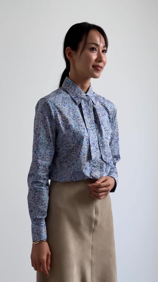 ボウタイシャツ(36 ブルー系): レディース｜メーカーズシャツ鎌倉 公式通販